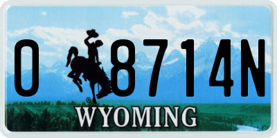 WY license plate 08714N
