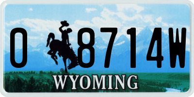 WY license plate 08714W
