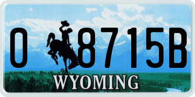 WY license plate 08715B