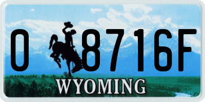 WY license plate 08716F