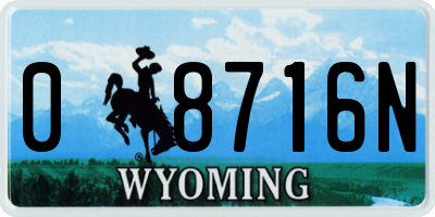 WY license plate 08716N