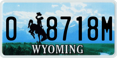 WY license plate 08718M