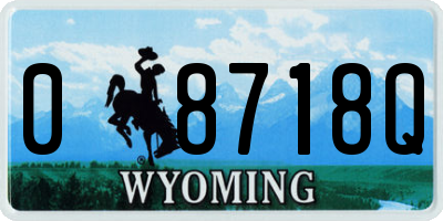 WY license plate 08718Q