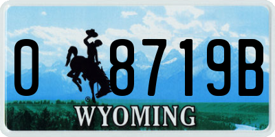 WY license plate 08719B