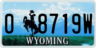 WY license plate 08719W