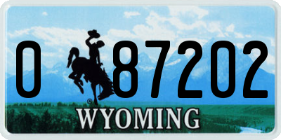 WY license plate 087202