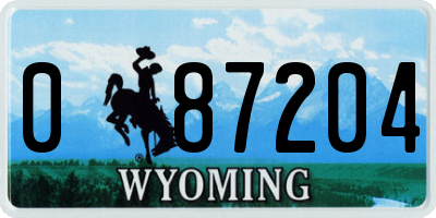 WY license plate 087204