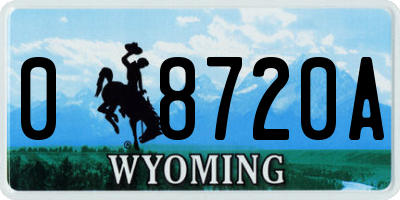 WY license plate 08720A