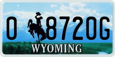 WY license plate 08720G