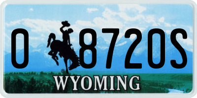 WY license plate 08720S
