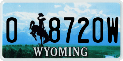 WY license plate 08720W