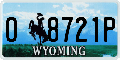 WY license plate 08721P