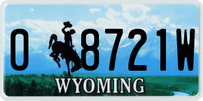 WY license plate 08721W
