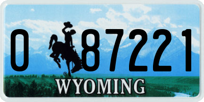 WY license plate 087221