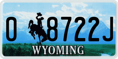 WY license plate 08722J