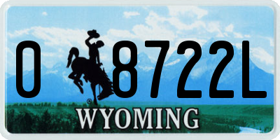 WY license plate 08722L