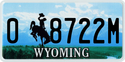 WY license plate 08722M