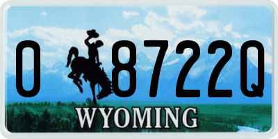 WY license plate 08722Q