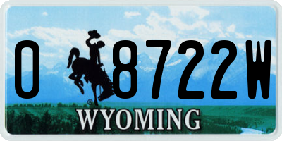 WY license plate 08722W