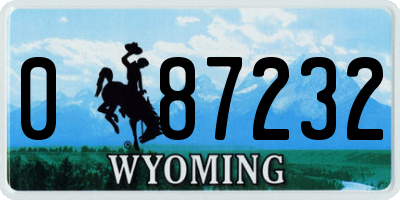 WY license plate 087232
