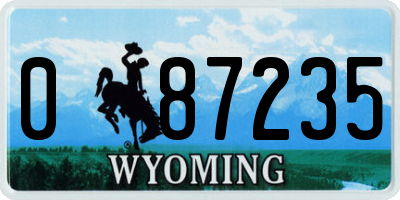 WY license plate 087235