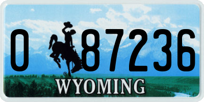 WY license plate 087236