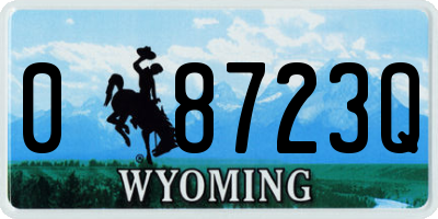 WY license plate 08723Q