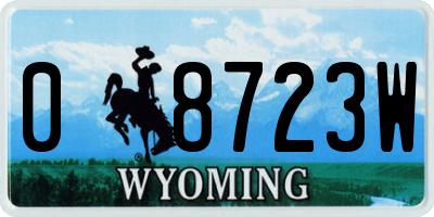 WY license plate 08723W