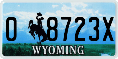 WY license plate 08723X