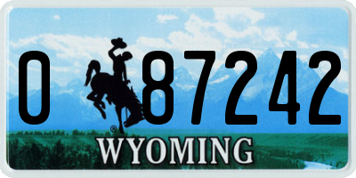 WY license plate 087242