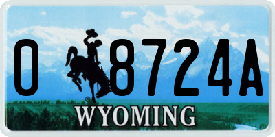 WY license plate 08724A