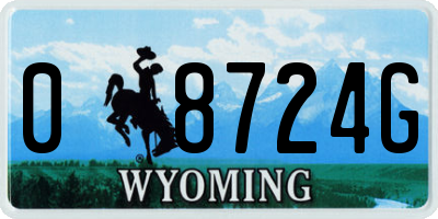 WY license plate 08724G
