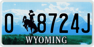 WY license plate 08724J