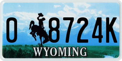 WY license plate 08724K