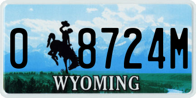 WY license plate 08724M