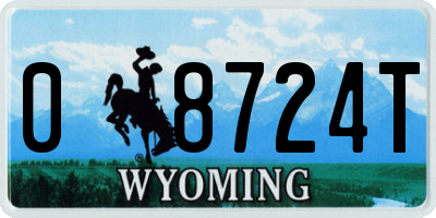 WY license plate 08724T