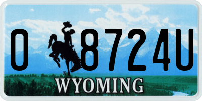 WY license plate 08724U