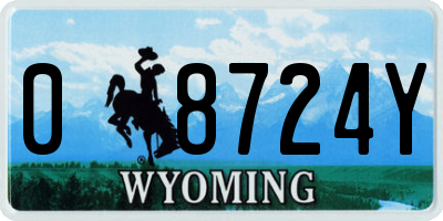 WY license plate 08724Y