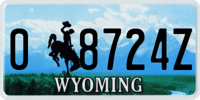 WY license plate 08724Z
