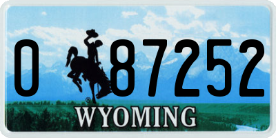 WY license plate 087252