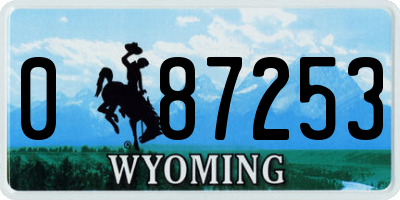 WY license plate 087253