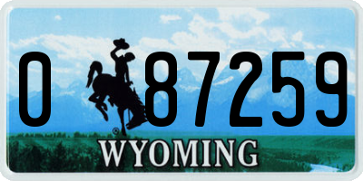 WY license plate 087259