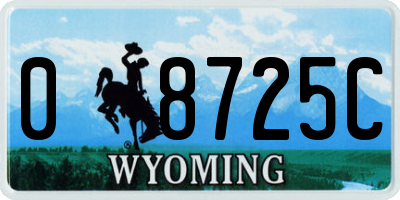 WY license plate 08725C