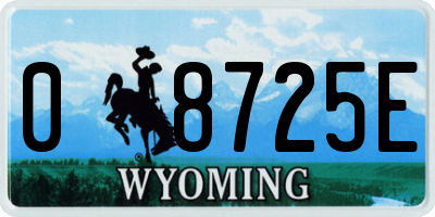 WY license plate 08725E