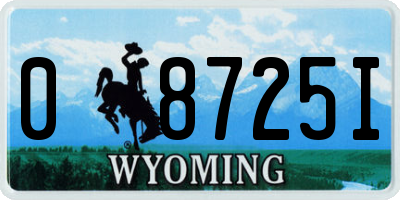 WY license plate 08725I