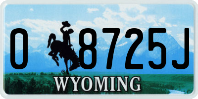WY license plate 08725J