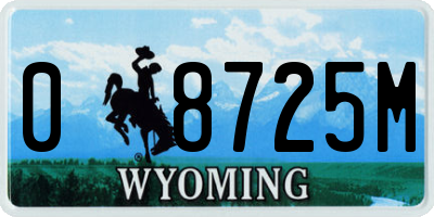 WY license plate 08725M