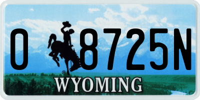 WY license plate 08725N