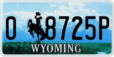 WY license plate 08725P