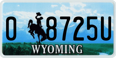 WY license plate 08725U